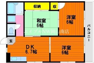 岡山駅 バス25分  福富西3丁目バス停下車：停歩4分 2階の物件間取画像